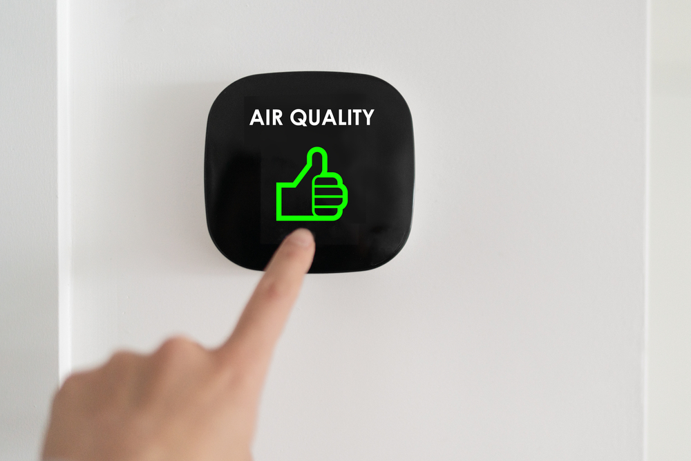 Air quality index showing on smart home domotic tech device - When to Consider a New HVAC System in New Orleans